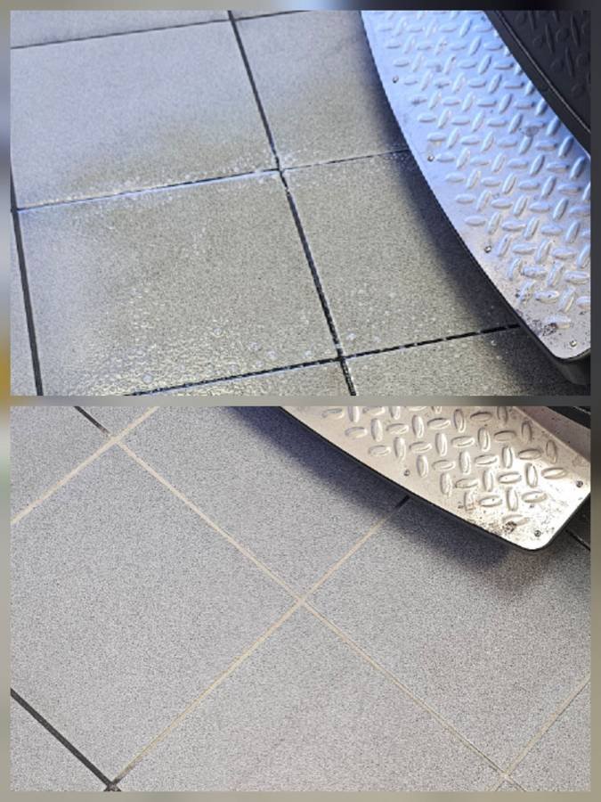 Dirty tile grout before professional deep cleaning — South Florida — EGR Cleaning