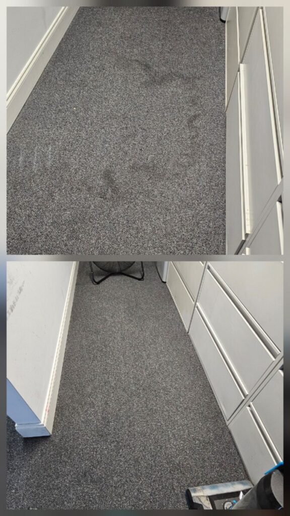 Before and after commercial carpet cleaning Miramar FL — EGR Cleaning Solutions