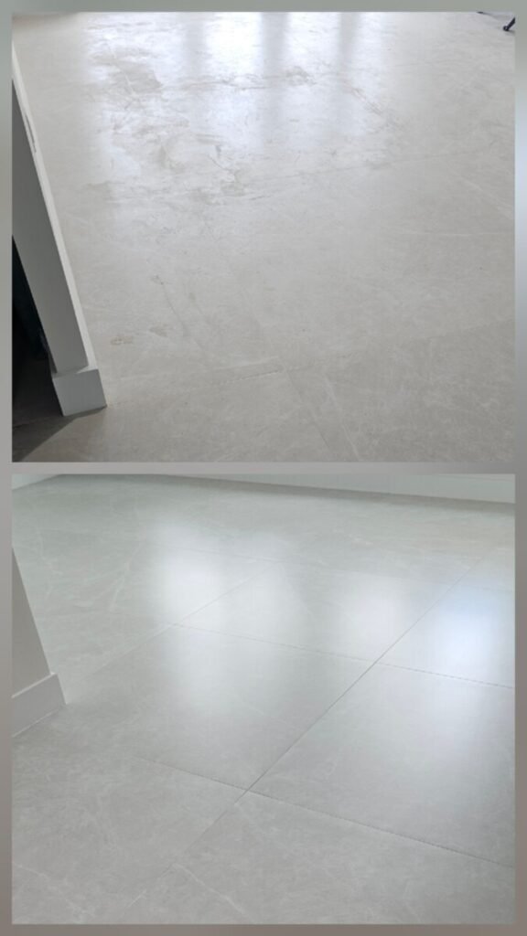Epoxy grout haze removal before and after Broward County FL — EGR Cleaning Solutions