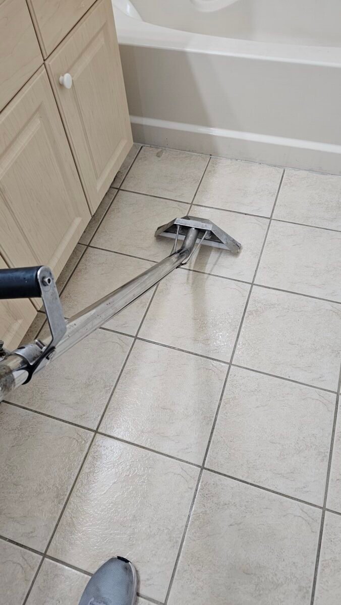 Dirty grout lines before professional cleaning in Fort Lauderdale